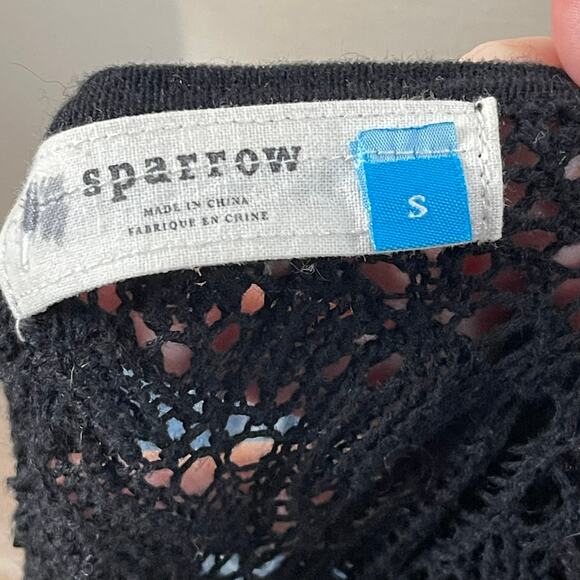 Sparrow by Anthro • Black Rabbit Hair Sweater Crochet Back - Picture 4 of 5